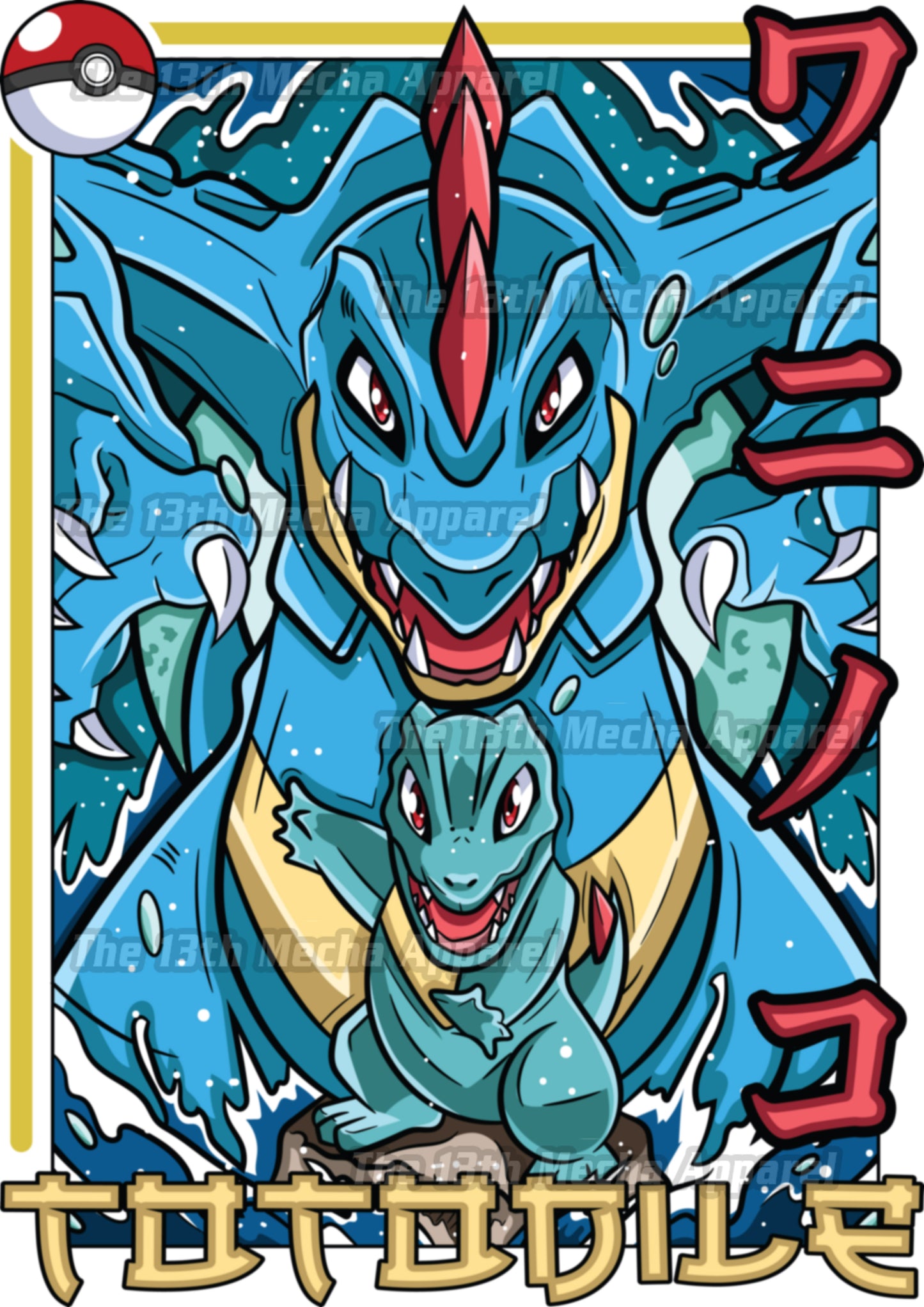 Pokemon - Totodile 01 Premium Anime Design, High Quality DTF Print, 100% Cotton Shirt