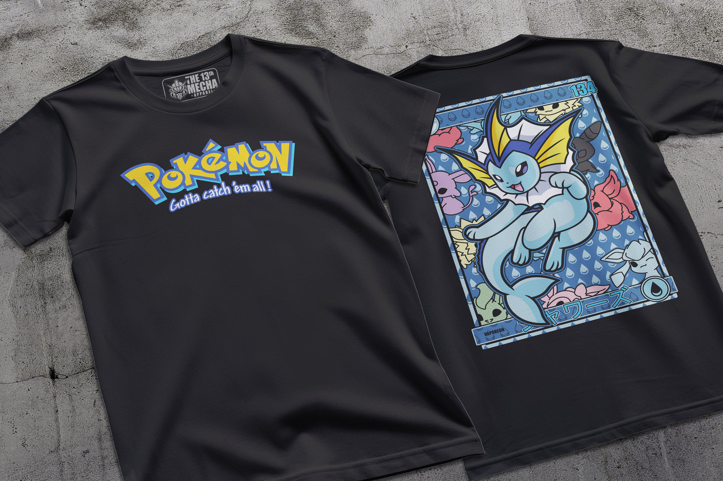 Pokemon - Vaporeon 01 Premium Anime Design, High Quality DTF Print, 100% Cotton Shirt