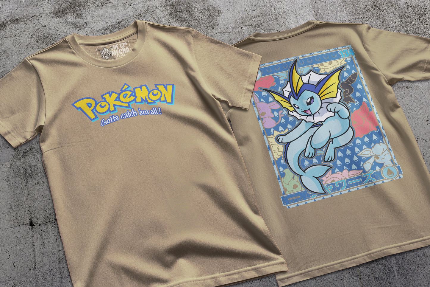 Pokemon - Vaporeon 01 Premium Anime Design, High Quality DTF Print, 100% Cotton Shirt