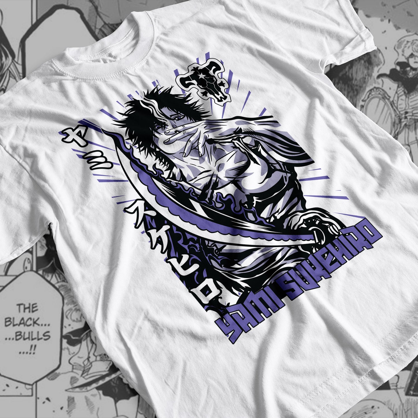 Black Clover Yami 01 Premium Anime Design, High Quality DTF Print, 100% Cotton Shirt