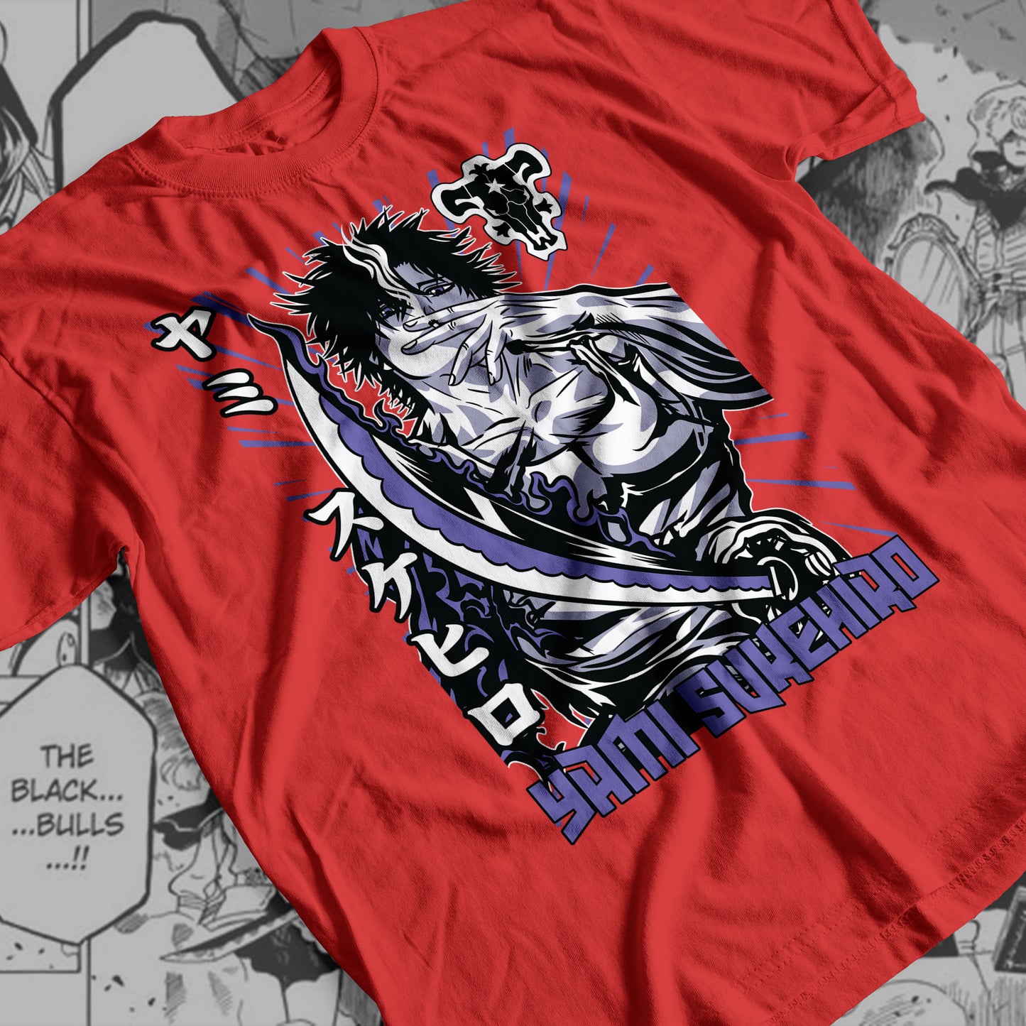 Black Clover Yami 01 Premium Anime Design, High Quality DTF Print, 100% Cotton Shirt