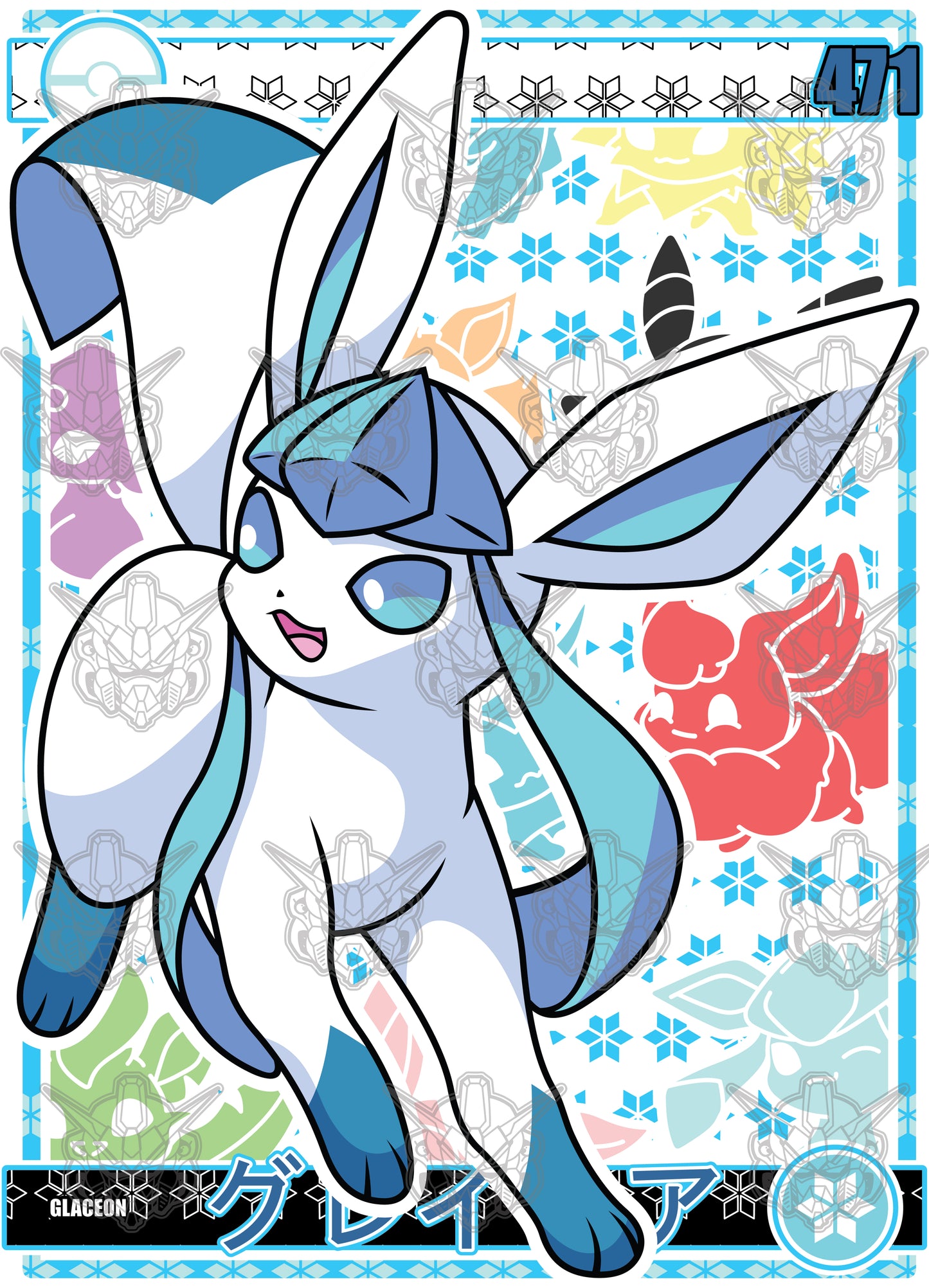 Pokemon - Glaceon 01 Premium Anime Design, High Quality DTF Print, 100% Cotton Shirt