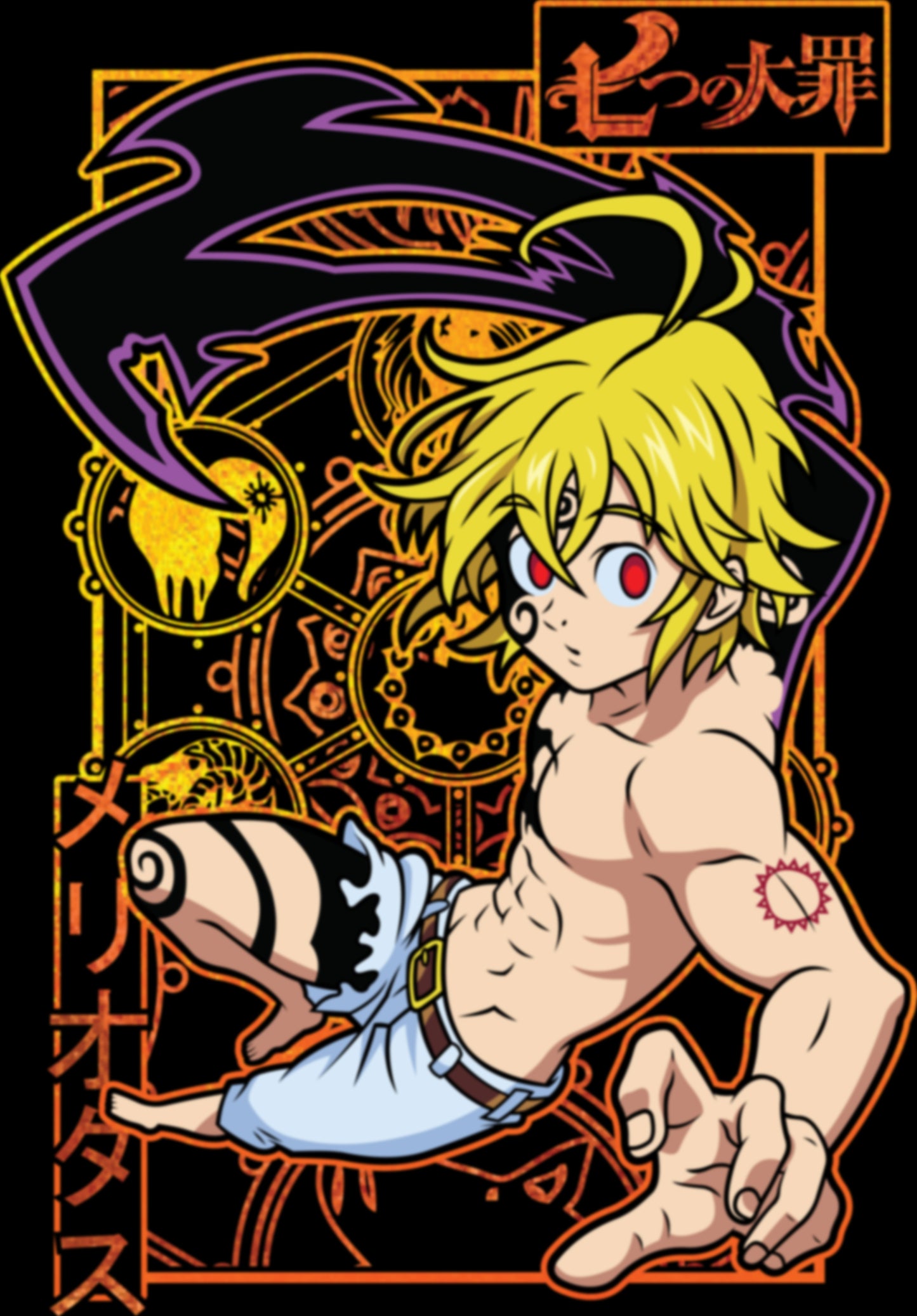 7 Deadly Sins Dragon Sin of Wrath - Meliodas 01 Premium Anime Design, High Quality DTF Print, 100% Cotton Shirt