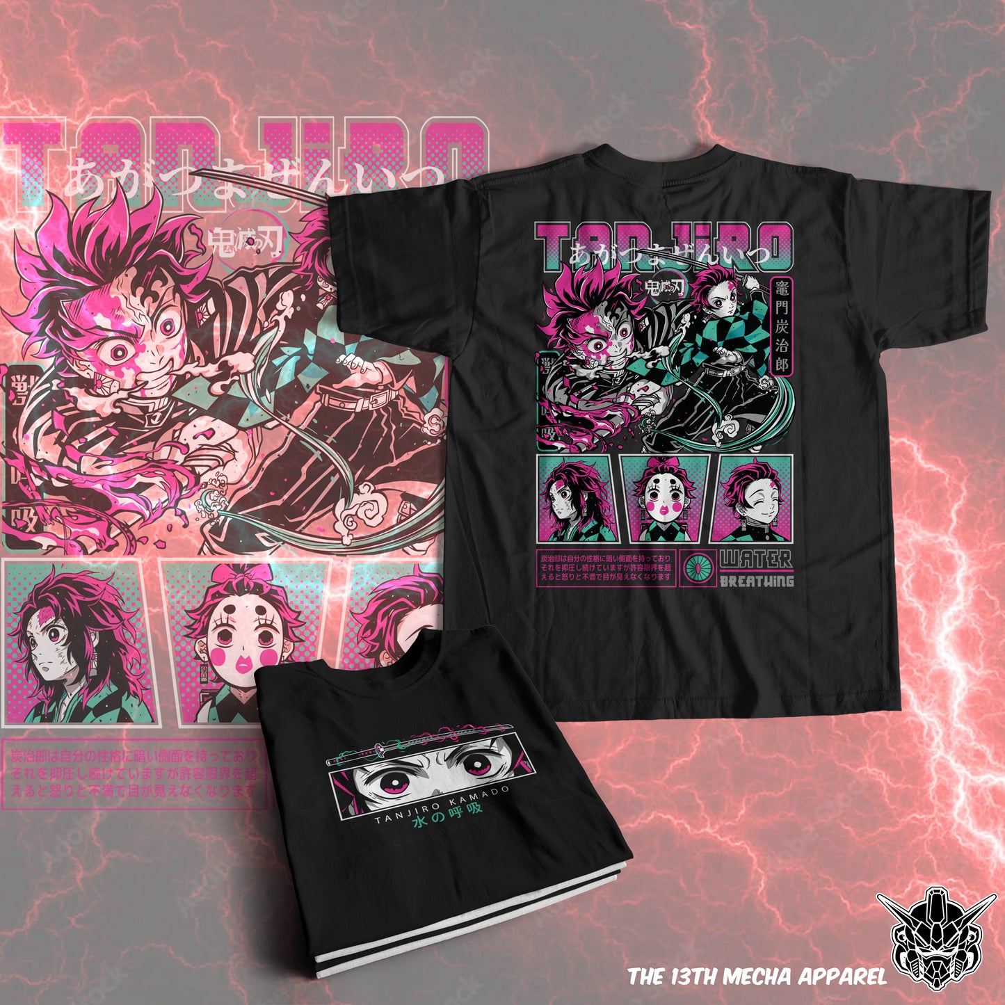 Demon Slayer - Tanjiro Kamado 01 Premium Anime Design, High Quality DTF Print, 100% Cotton Shirt