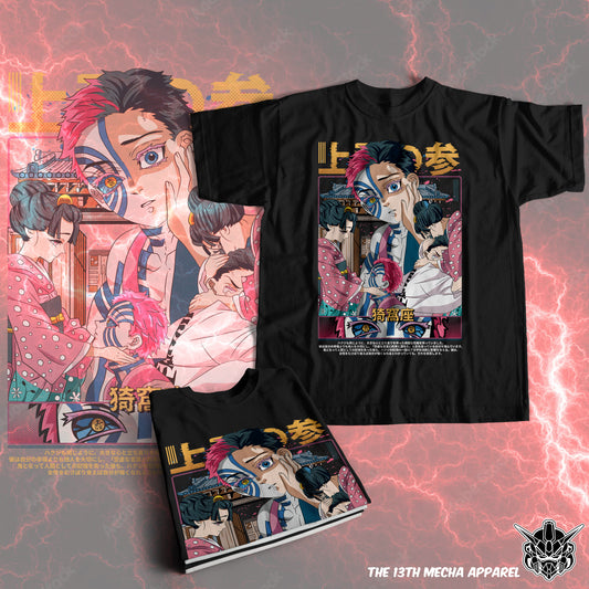 Demon Slayer - Akaza 02 Premium Anime Design, High Quality DTF Print, 100% Cotton Shirt