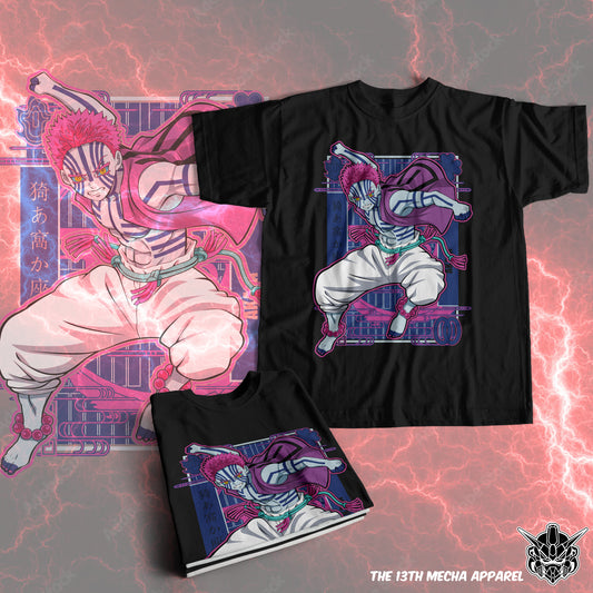 Demon Slayer - Akaza 04 Premium Anime Design, High Quality DTF Print, 100% Cotton Shirt