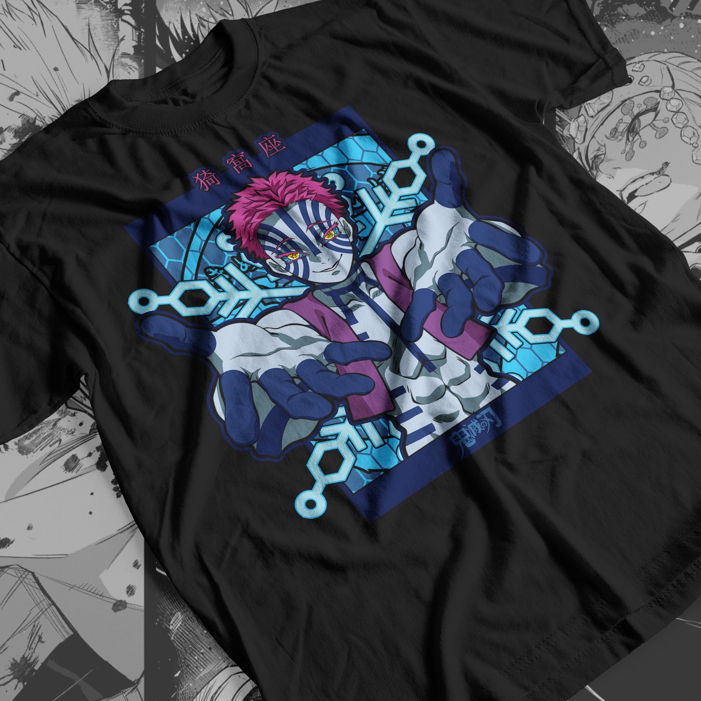 Demon Slayer - Akaza 05  Premium Anime Design, High Quality DTF Print, 100% Cotton Shirt