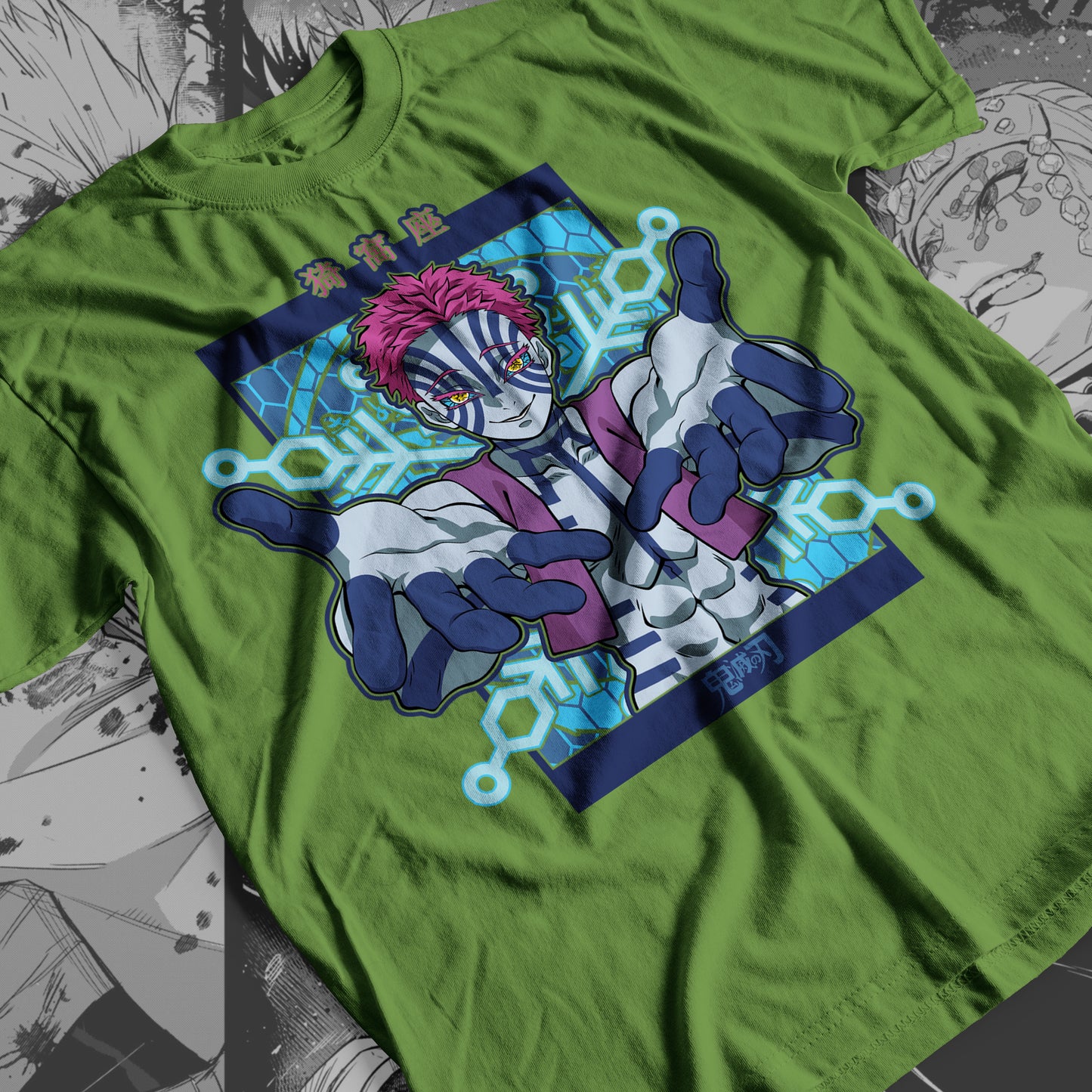 Demon Slayer - Akaza 05  Premium Anime Design, High Quality DTF Print, 100% Cotton Shirt