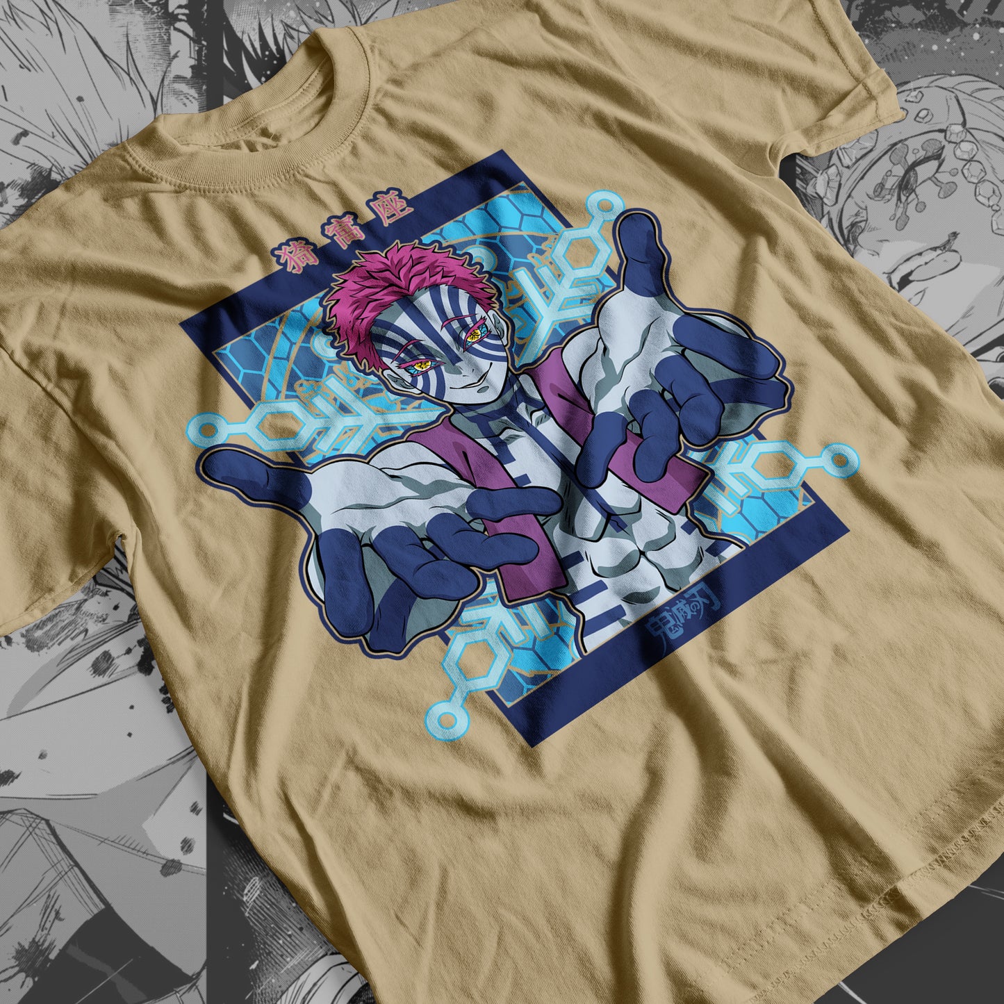 Demon Slayer - Akaza 05  Premium Anime Design, High Quality DTF Print, 100% Cotton Shirt