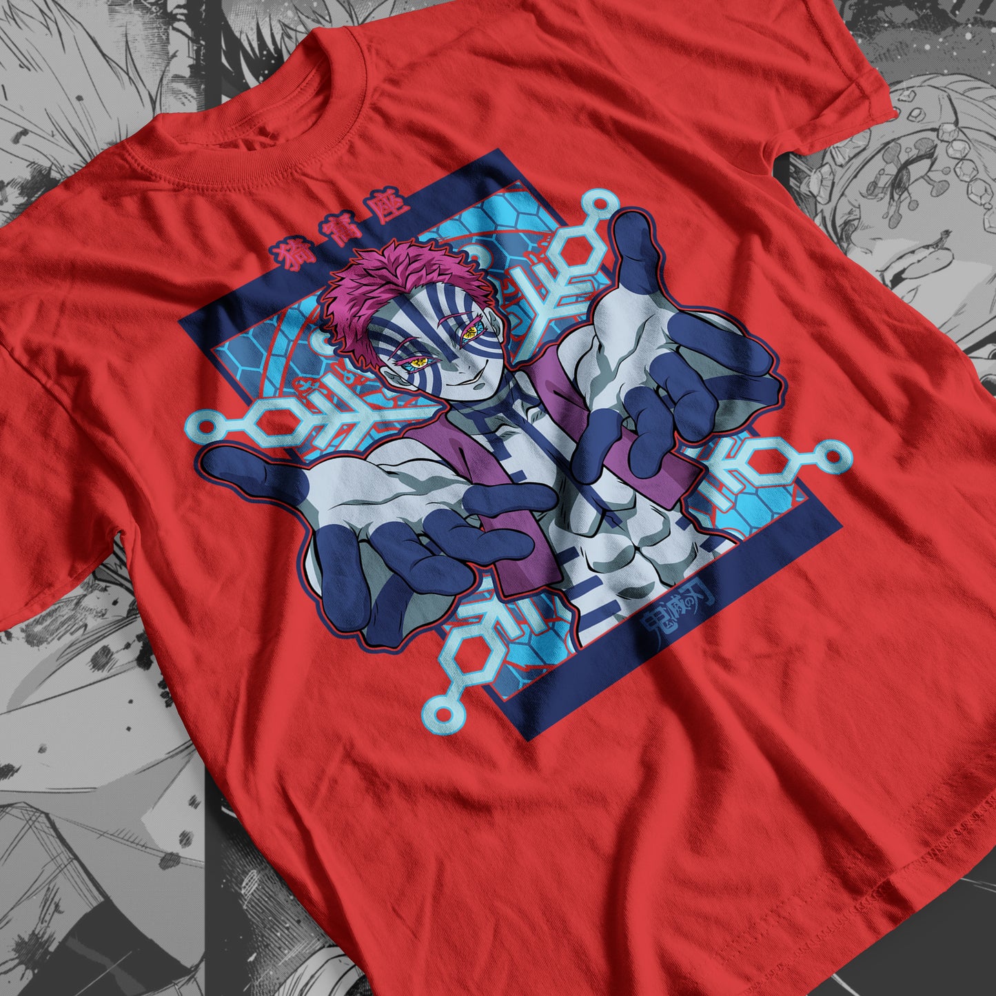 Demon Slayer - Akaza 05  Premium Anime Design, High Quality DTF Print, 100% Cotton Shirt