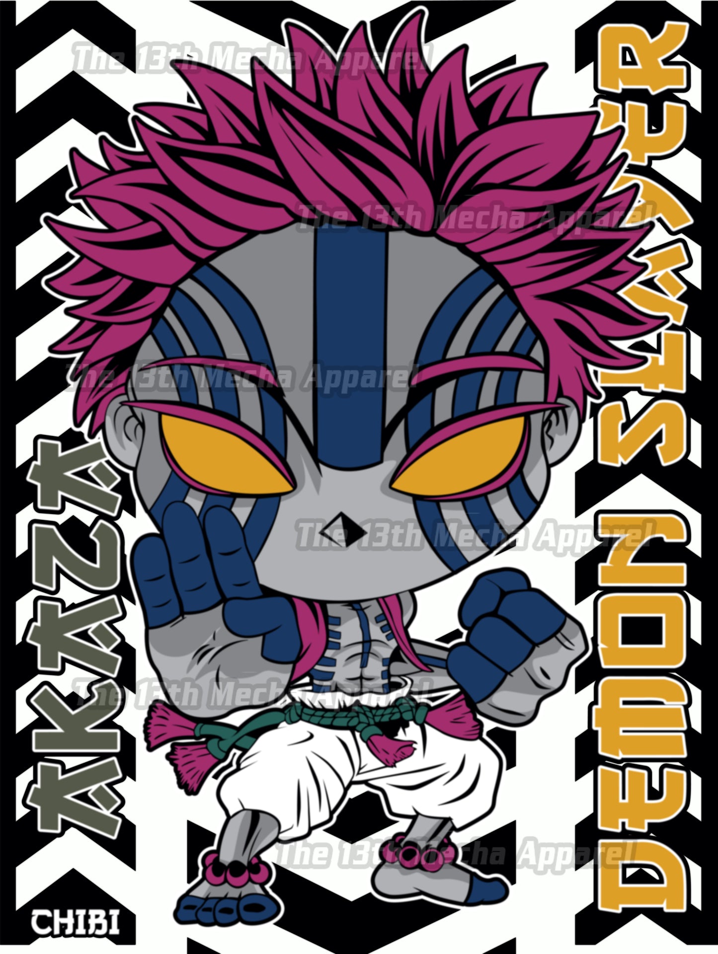 Demon Slayer - Akaza 03 Premium Anime Design, High Quality DTF Print, 100% Cotton Shirt