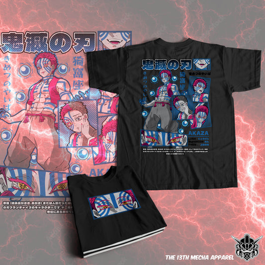 Demon Slayer - Akaza 01 Premium Anime Design, High Quality DTF Print, 100% Cotton Shirt