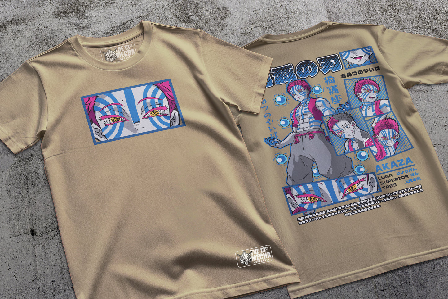 Demon Slayer - Akaza 01 Premium Anime Design, High Quality DTF Print, 100% Cotton Shirt