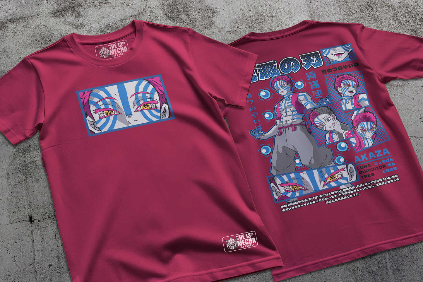 Demon Slayer - Akaza 01 Premium Anime Design, High Quality DTF Print, 100% Cotton Shirt