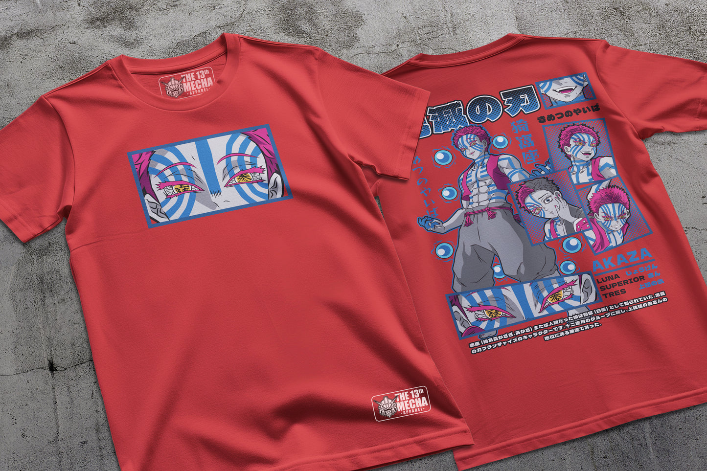 Demon Slayer - Akaza 01 Premium Anime Design, High Quality DTF Print, 100% Cotton Shirt