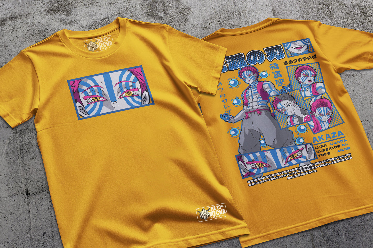 Demon Slayer - Akaza 01 Premium Anime Design, High Quality DTF Print, 100% Cotton Shirt