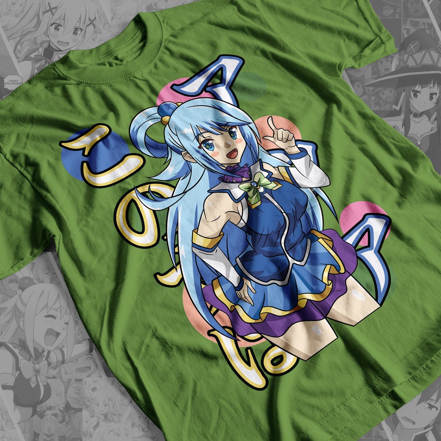 KonoSuba - Aqua 02  Premium Anime Design, High Quality DTF Print, 100% Cotton Shirt