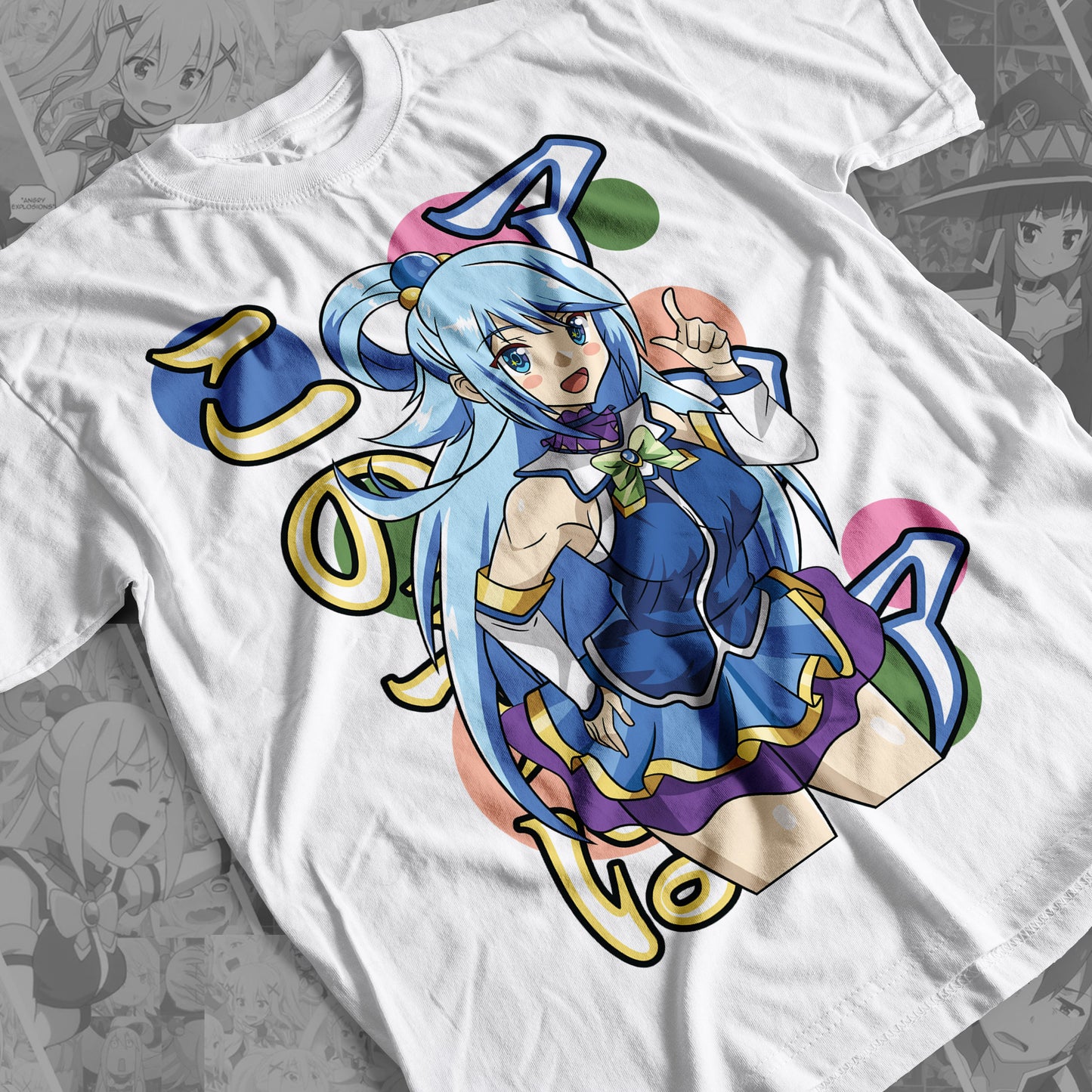 KonoSuba - Aqua 02  Premium Anime Design, High Quality DTF Print, 100% Cotton Shirt