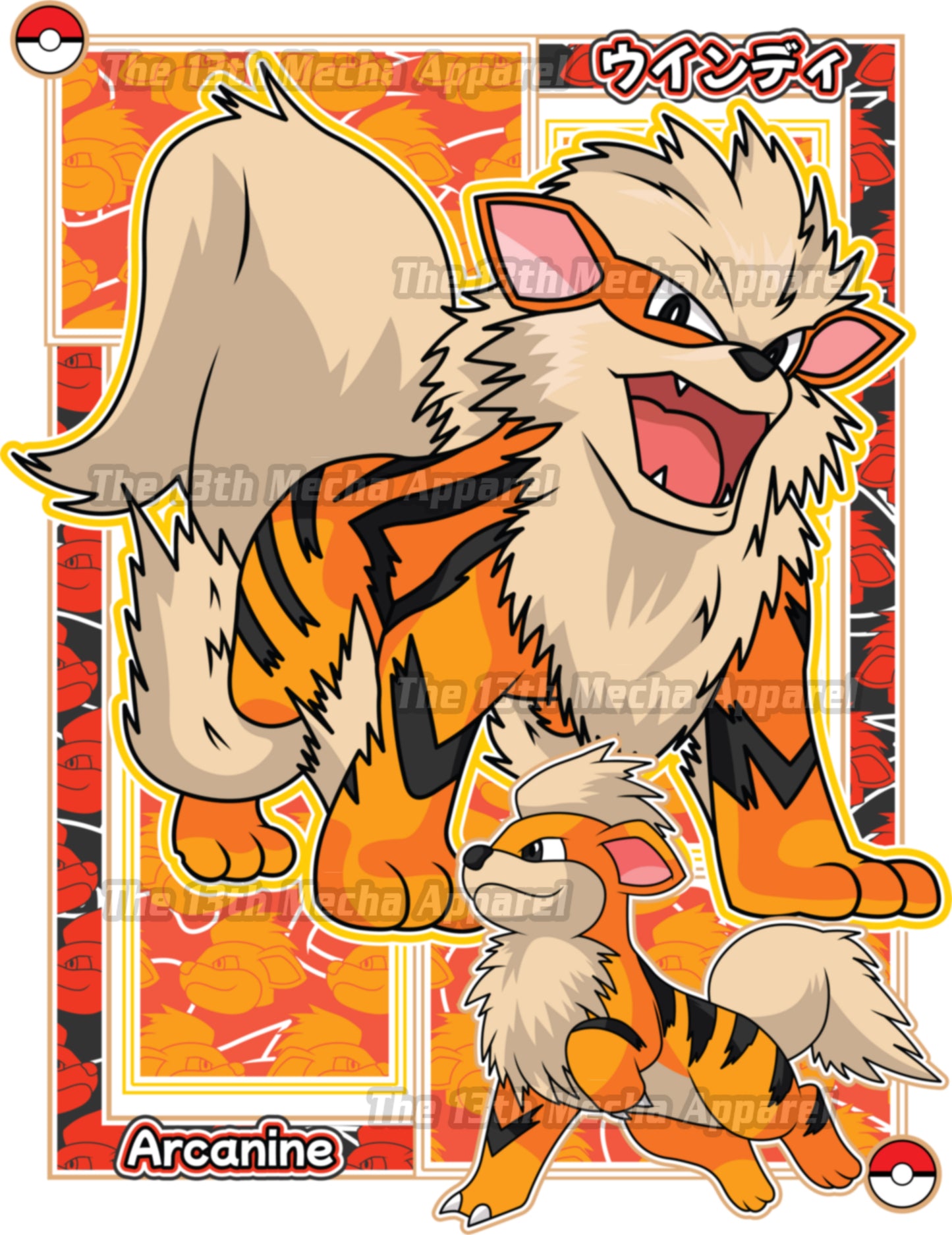 Pokemon - Arcanine 01 Premium Anime Design, High Quality DTF Print, 100% Cotton Shirt