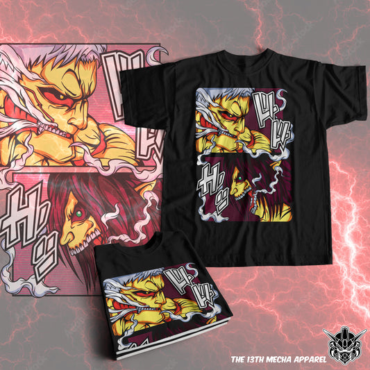 Attack on Titan - Armored Titan vs Attack Titan 01 Premium Anime Design, High Quality DTF Print, 100% Cotton Shirt