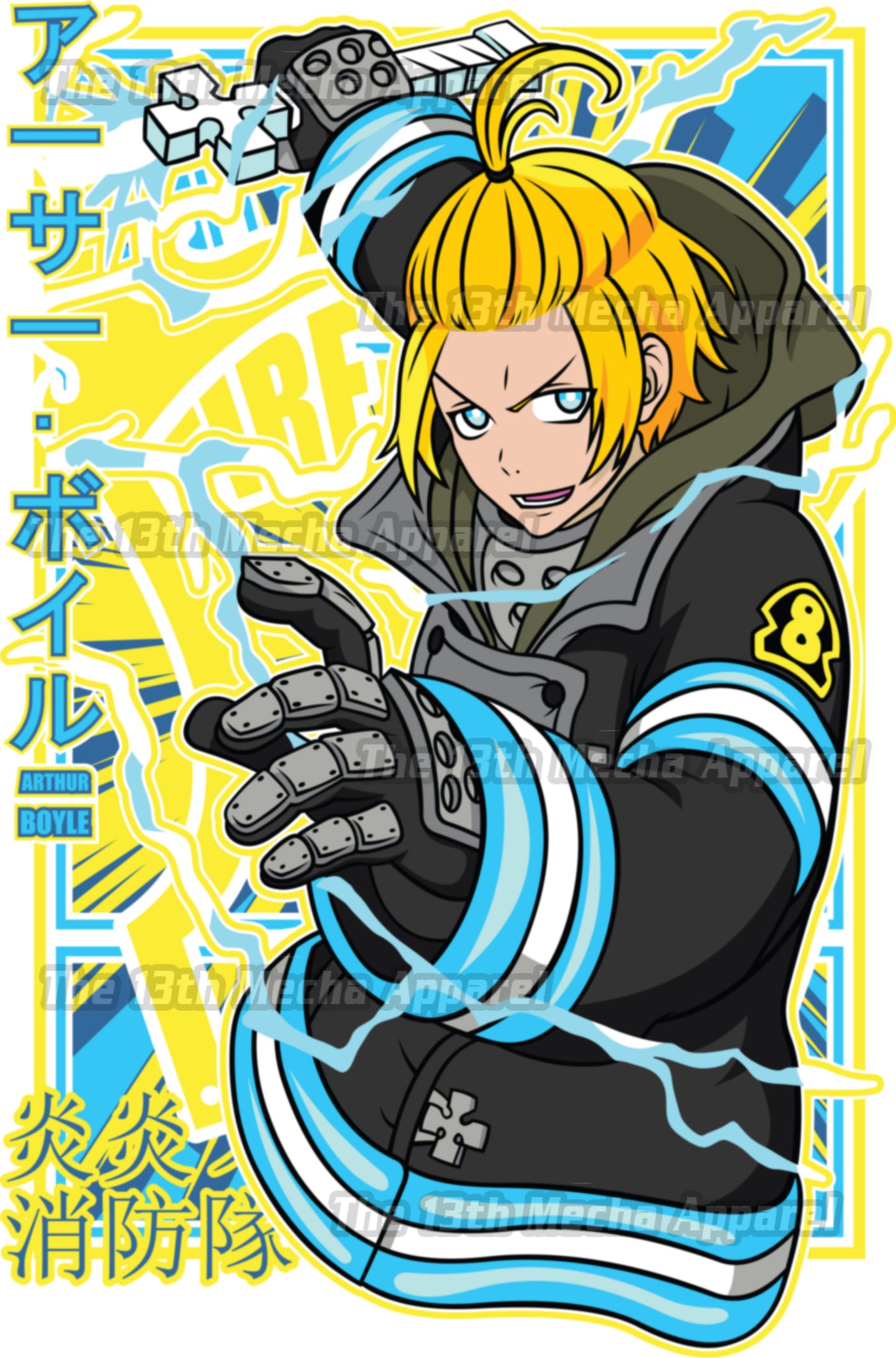 Fire Force- Arthur Boyle 01 Premium Anime Design, High Quality DTF Print, 100% Cotton Shirt