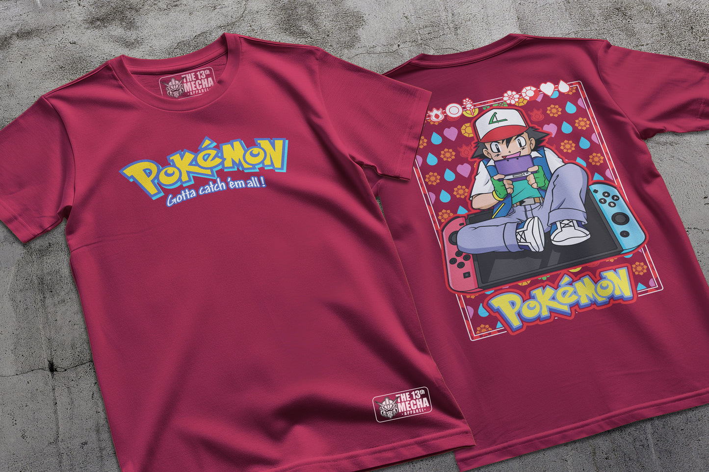 Pokemon - Ash Ketchum 01 Premium Anime Design, High Quality DTF Print, 100% Cotton Shirt