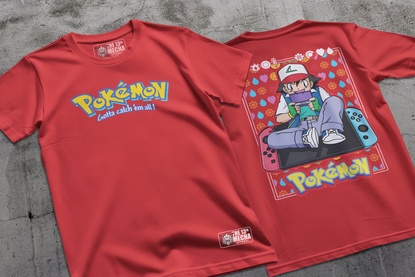 Pokemon - Ash Ketchum 01 Premium Anime Design, High Quality DTF Print, 100% Cotton Shirt