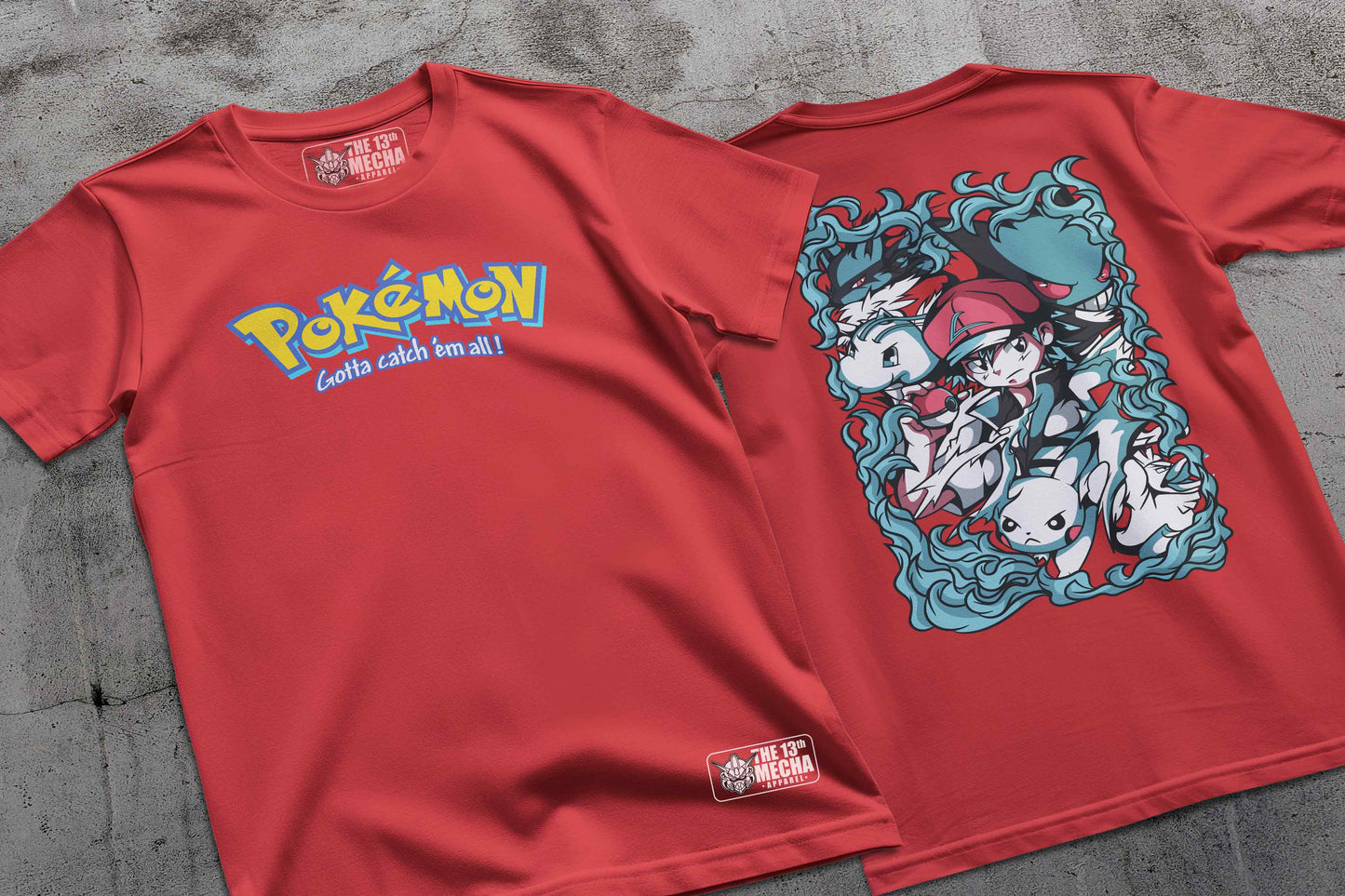 Pokemon - Ash Ketchum 02 Premium Anime Design, High Quality DTF Print, 100% Cotton Shirt