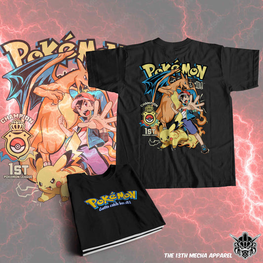 Pokemon - Ash Ketchum 03 Premium Anime Design, High Quality DTF Print, 100% Cotton Shirt