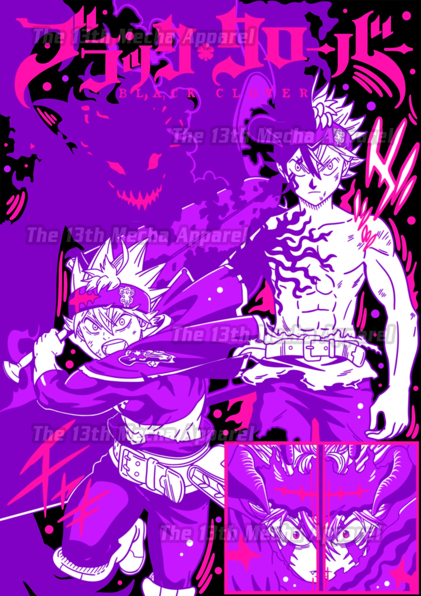 Black Clover Asta-Liebe 04 Premium Anime Design, High Quality DTF Print, 100% Cotton Shirt
