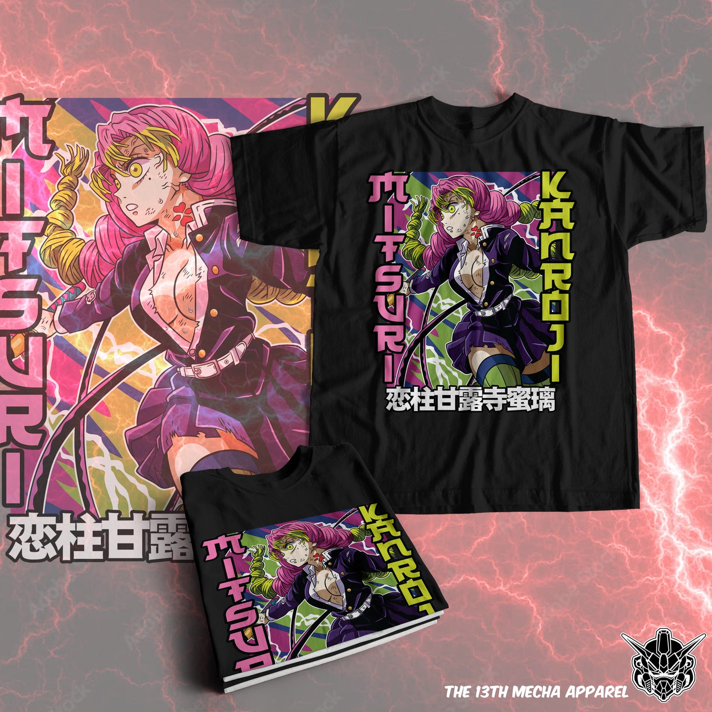 Demon Slayer - Mitsuri Kanroji 01 Premium Anime Design, High Quality DTF Print, 100% Cotton Shirt