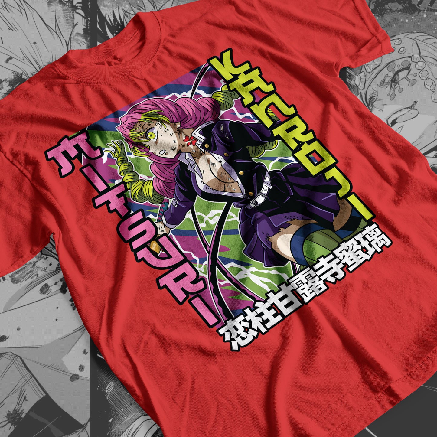 Demon Slayer - Mitsuri Kanroji 01 Premium Anime Design, High Quality DTF Print, 100% Cotton Shirt
