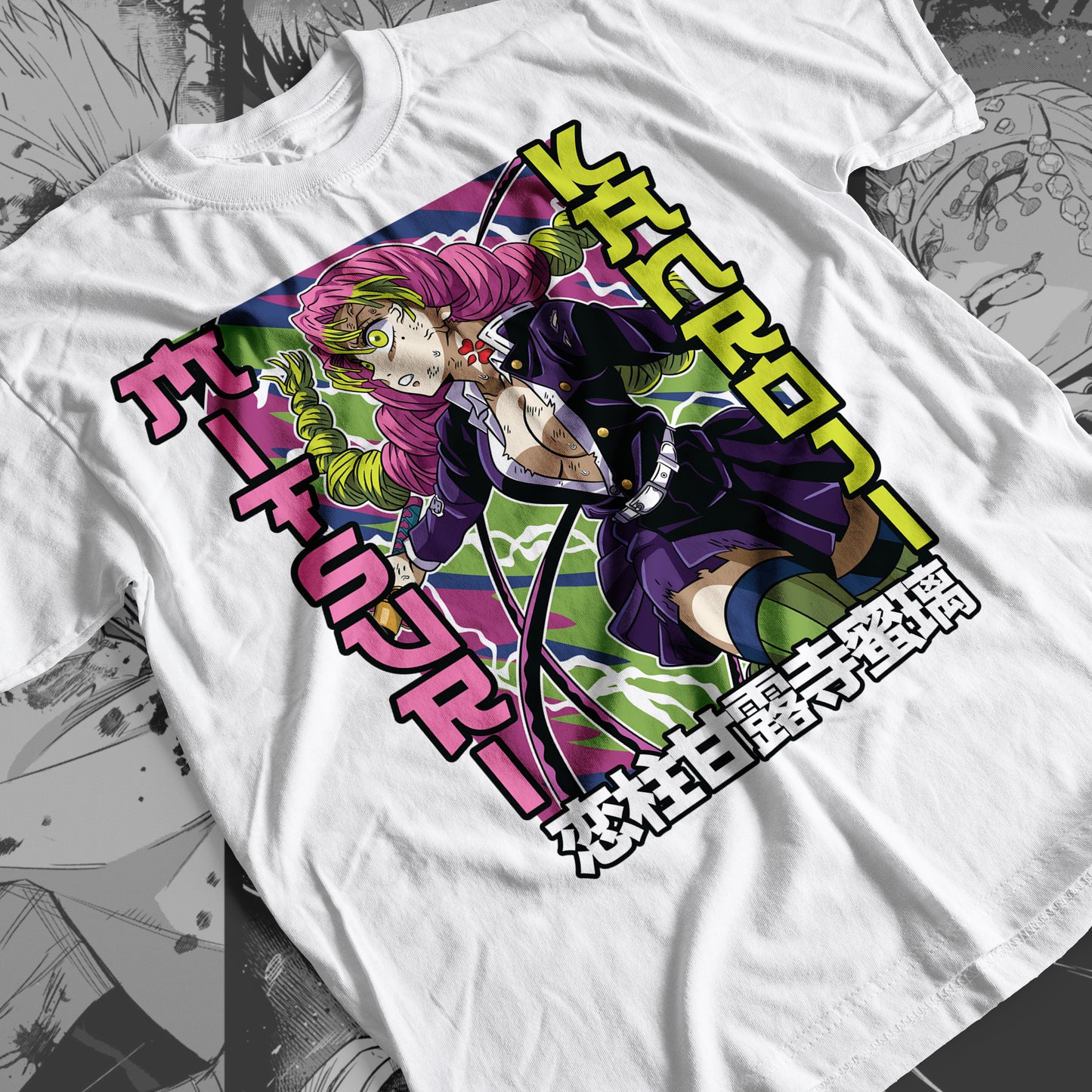 Demon Slayer - Mitsuri Kanroji 01 Premium Anime Design, High Quality DTF Print, 100% Cotton Shirt