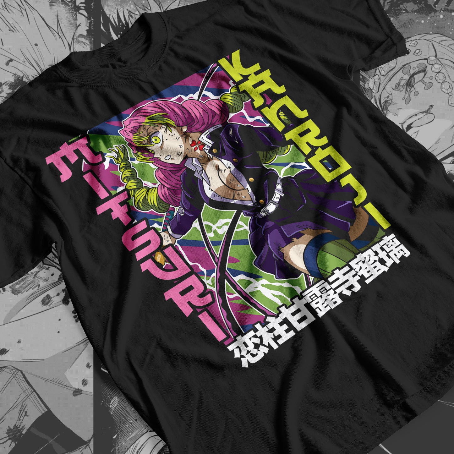 Demon Slayer - Mitsuri Kanroji 01 Premium Anime Design, High Quality DTF Print, 100% Cotton Shirt