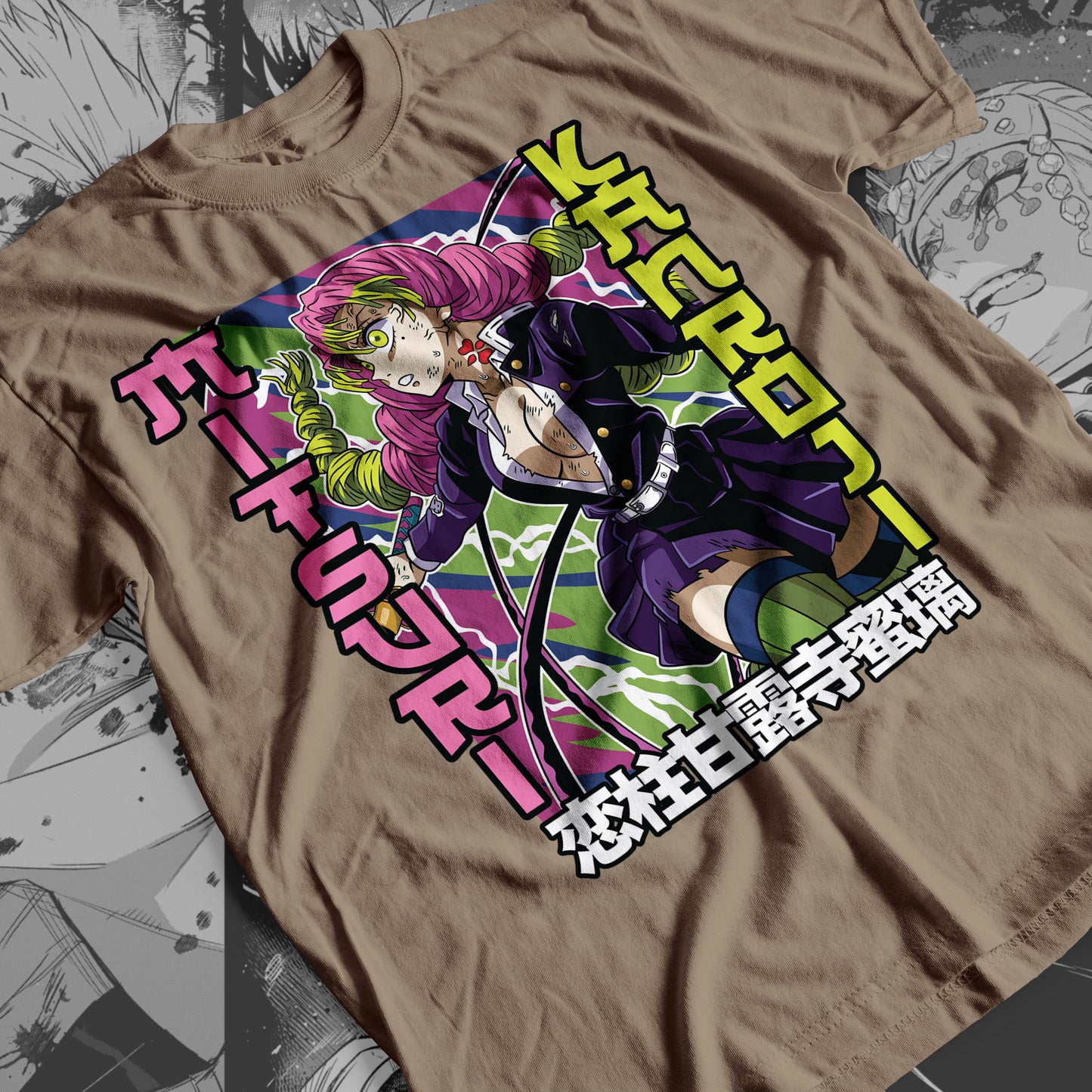 Demon Slayer - Mitsuri Kanroji 01 Premium Anime Design, High Quality DTF Print, 100% Cotton Shirt