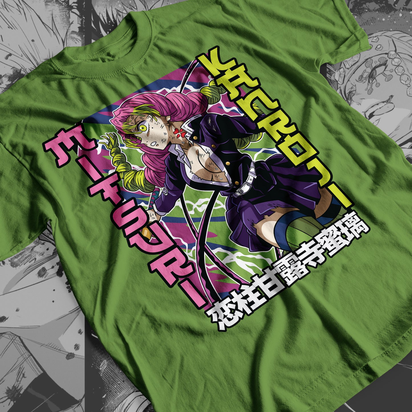 Demon Slayer - Mitsuri Kanroji 01 Premium Anime Design, High Quality DTF Print, 100% Cotton Shirt