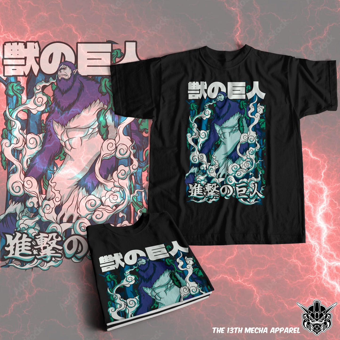 Attack on Titan - Beast Titan 01 Premium Anime Design, High Quality DTF Print, 100% Cotton Shirt