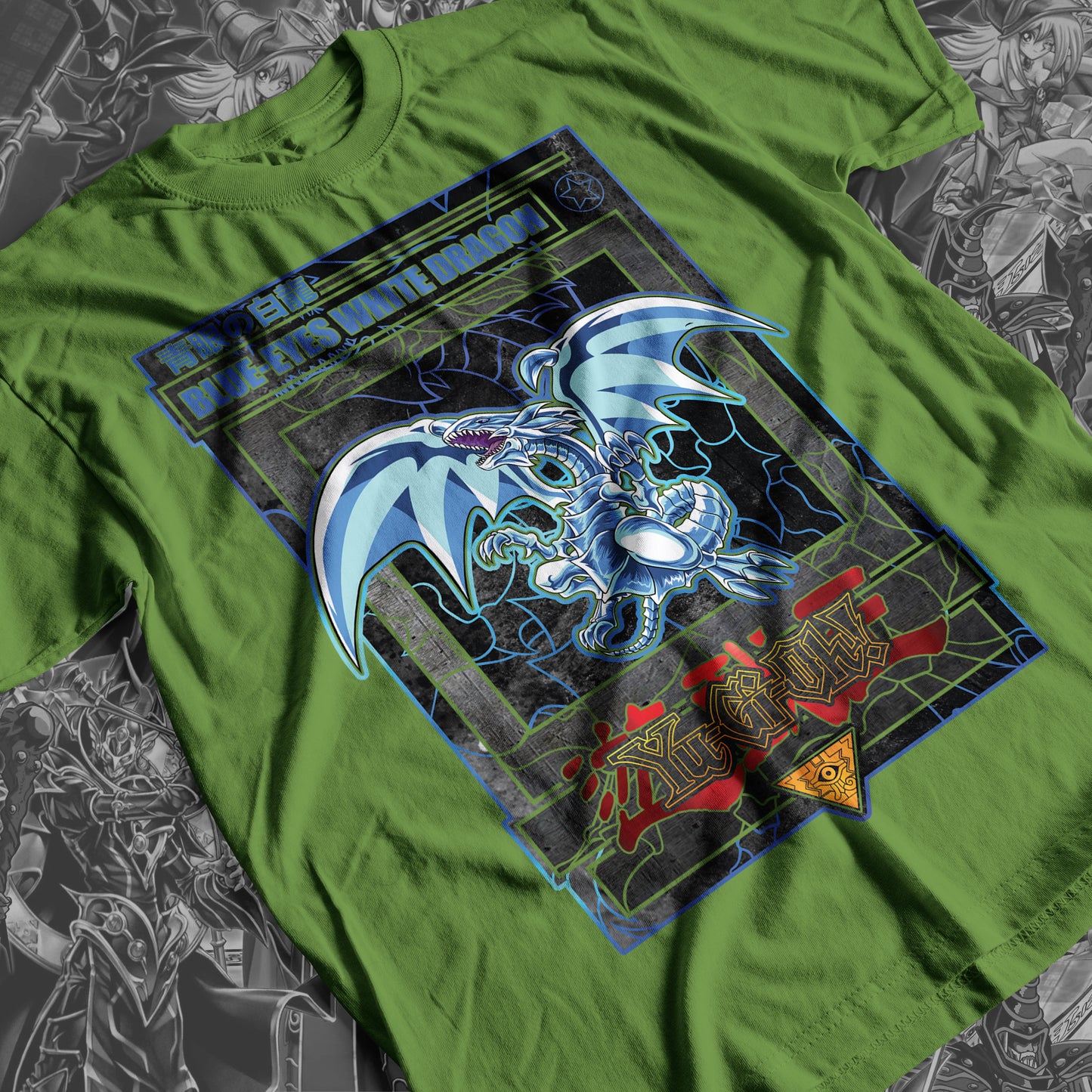 Yu-Gi-Oh! - Blue Eyes Whote Dragon Premium Anime Design, High Quality DTF Print, 100% Cotton Shirt