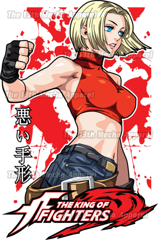 King of Fighters - Blue Mary 01 Premium Anime Design, High Quality DTF Print, 100% Cotton Shirt