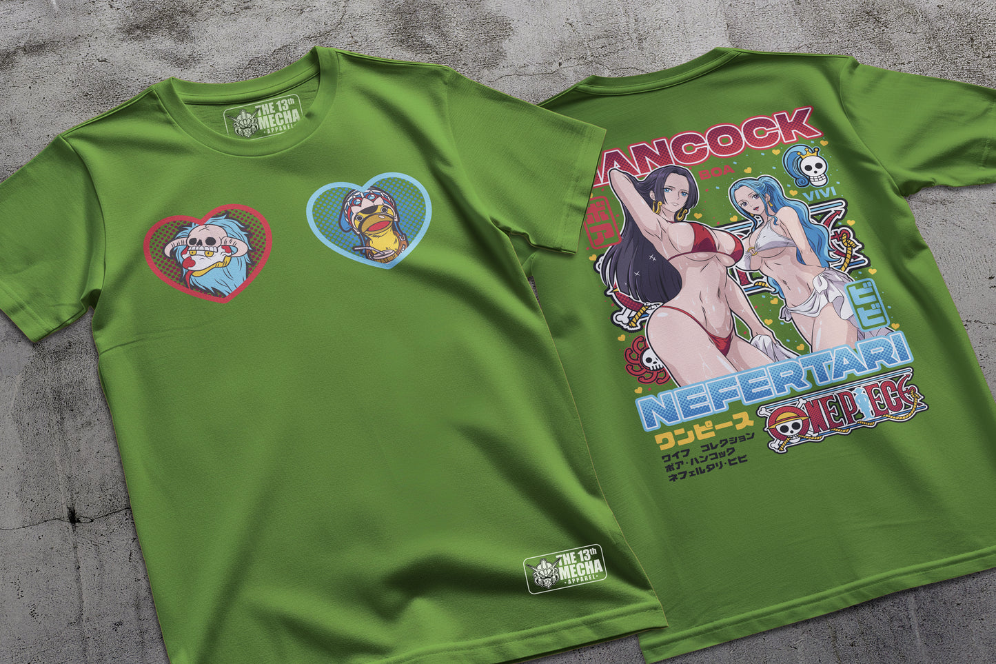One Piece - Boa and Vivi 01 Premium Anime Design, High Quality DTF Print, 100% Cotton Shirt