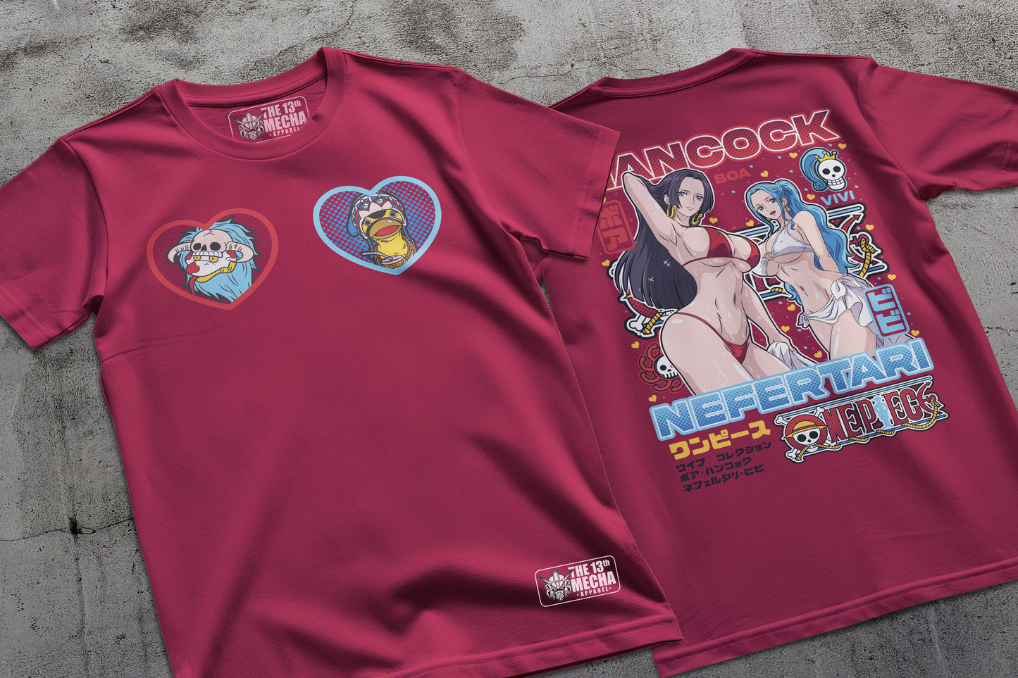 One Piece - Boa and Vivi 01 Premium Anime Design, High Quality DTF Print, 100% Cotton Shirt