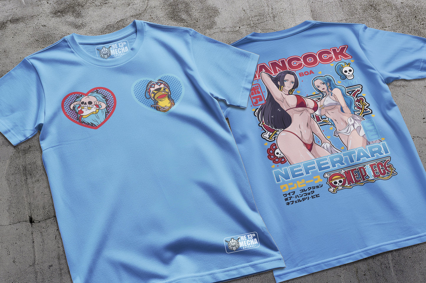 One Piece - Boa and Vivi 01 Premium Anime Design, High Quality DTF Print, 100% Cotton Shirt