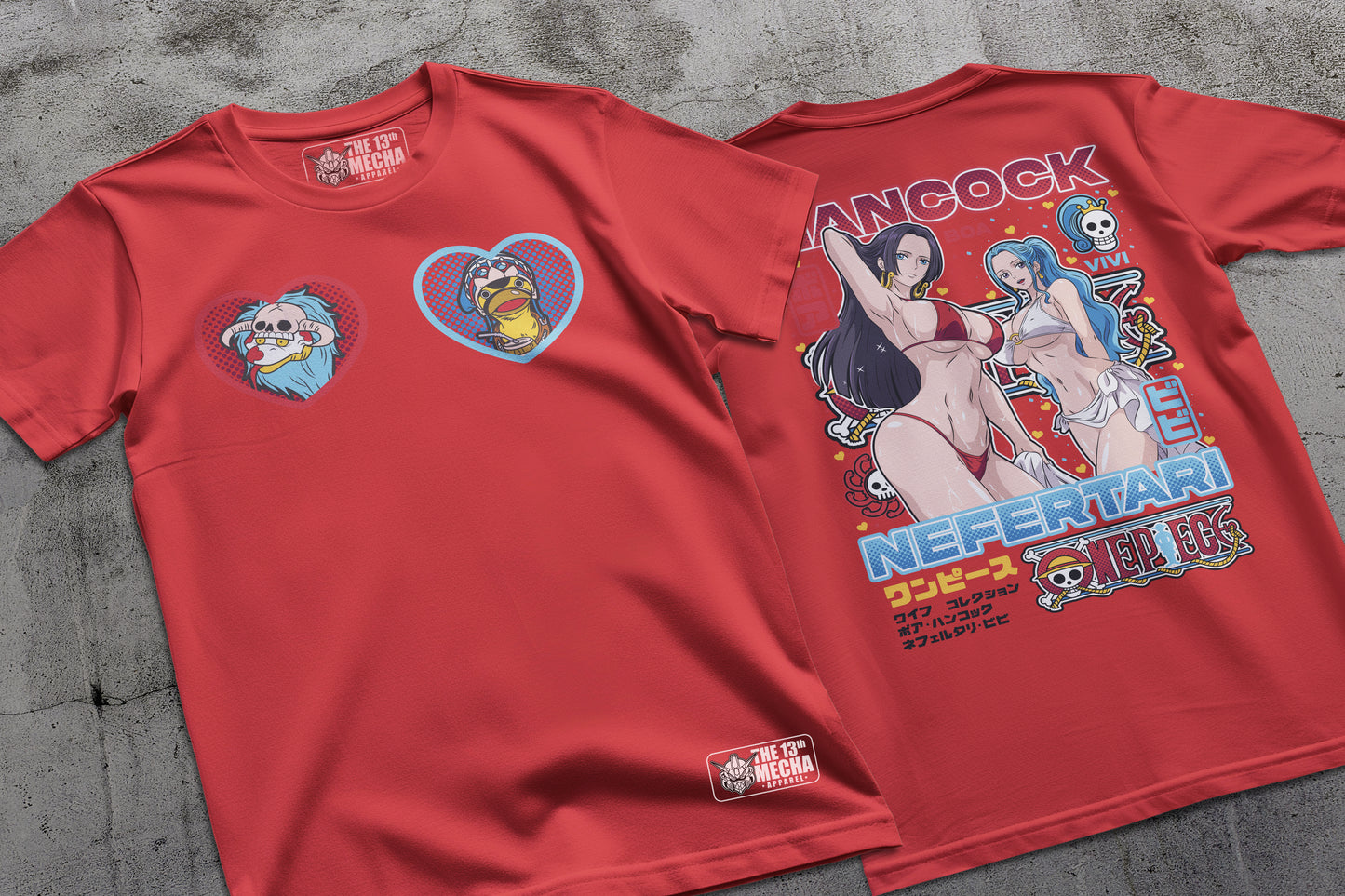 One Piece - Boa and Vivi 01 Premium Anime Design, High Quality DTF Print, 100% Cotton Shirt