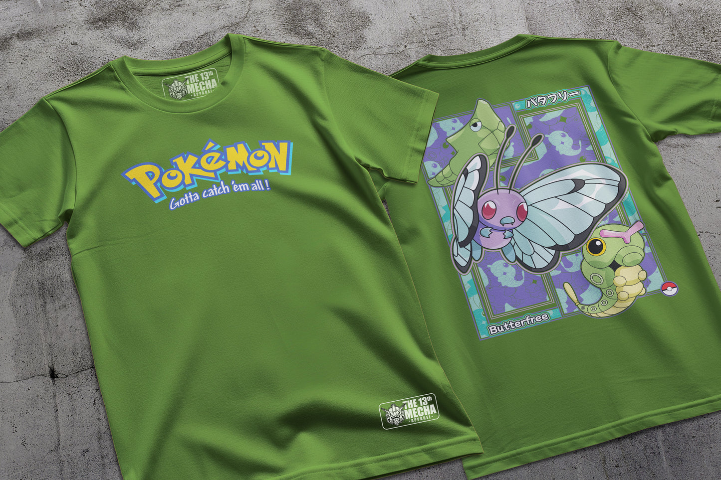 Pokemon - Butterfree 01 Premium Anime Design, High Quality DTF Print, 100% Cotton Shirt