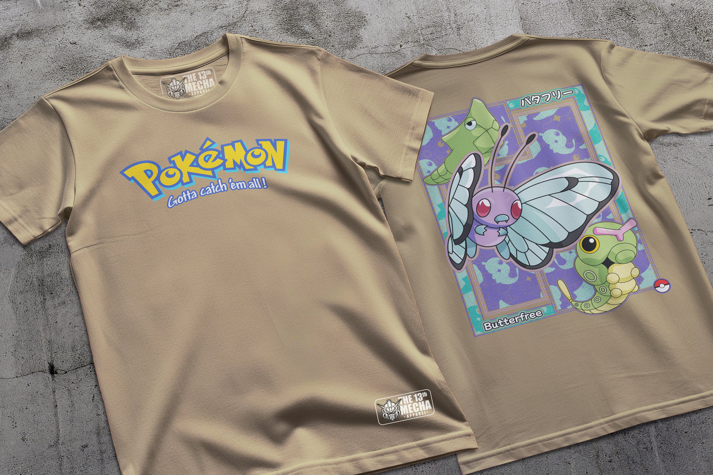 Pokemon - Butterfree 01 Premium Anime Design, High Quality DTF Print, 100% Cotton Shirt