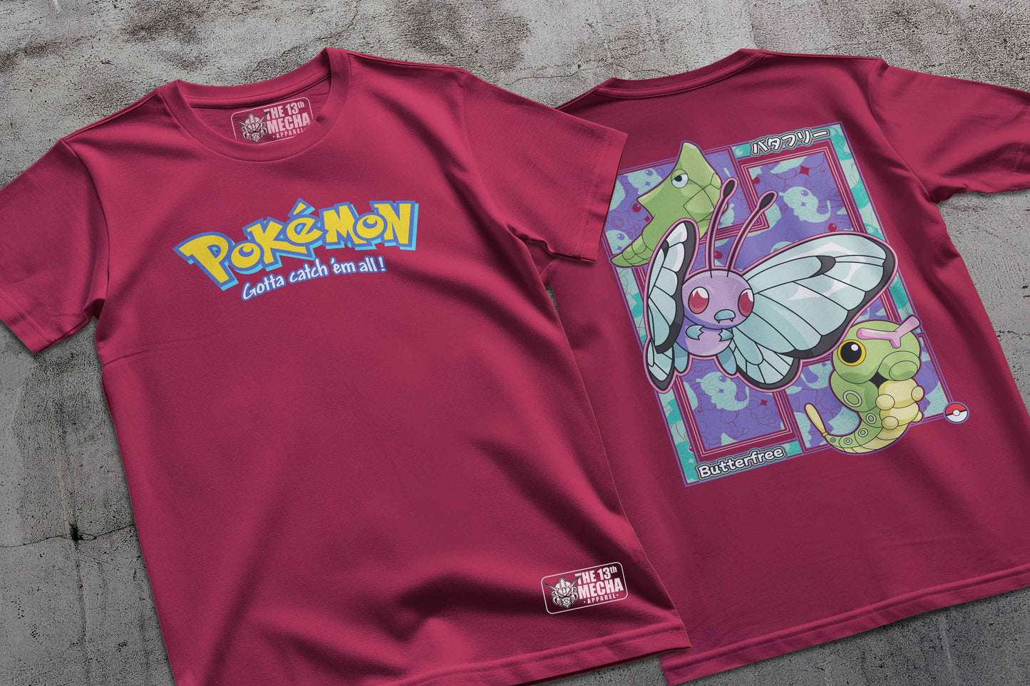 Pokemon - Butterfree 01 Premium Anime Design, High Quality DTF Print, 100% Cotton Shirt