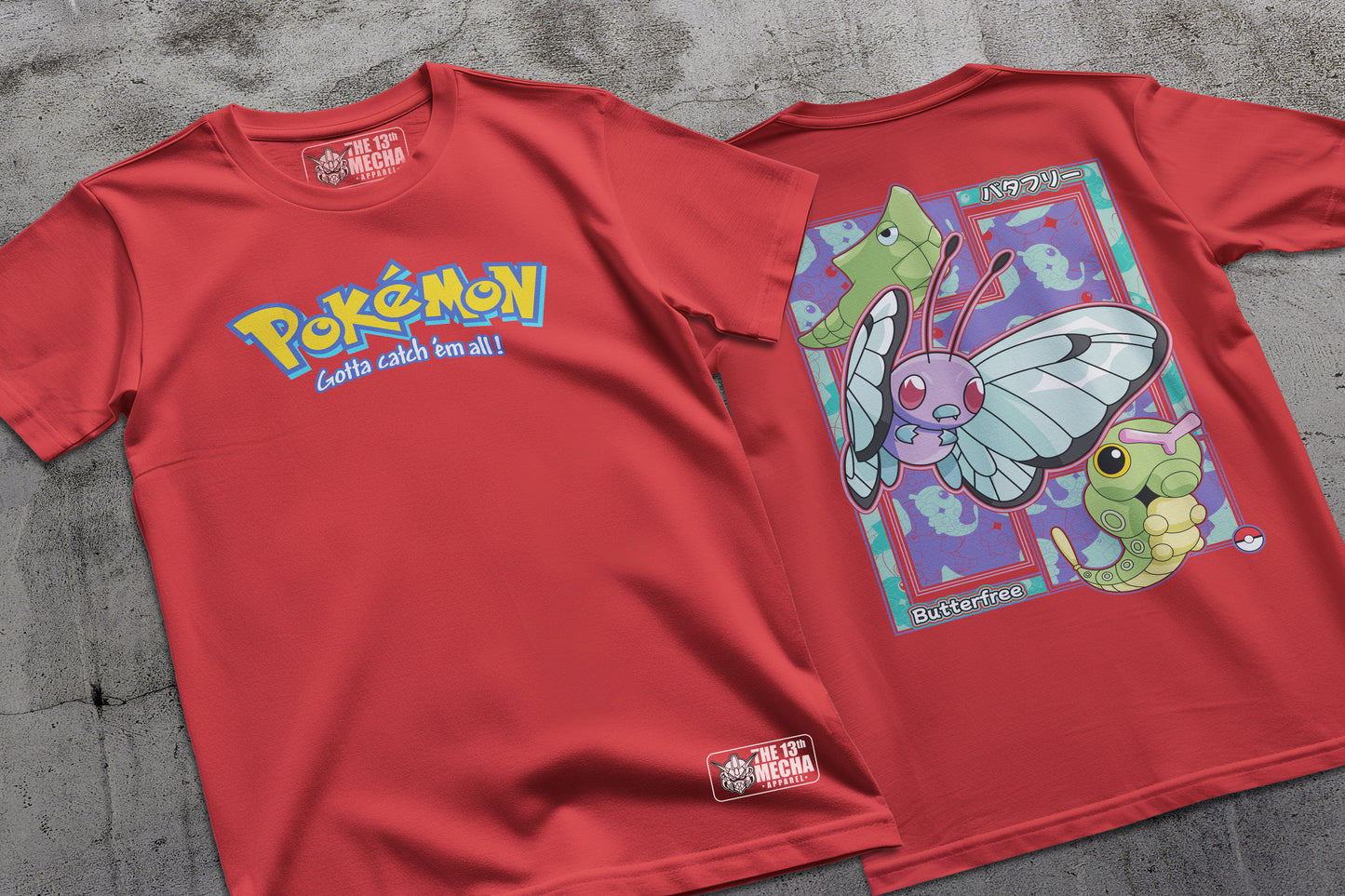 Pokemon - Butterfree 01 Premium Anime Design, High Quality DTF Print, 100% Cotton Shirt