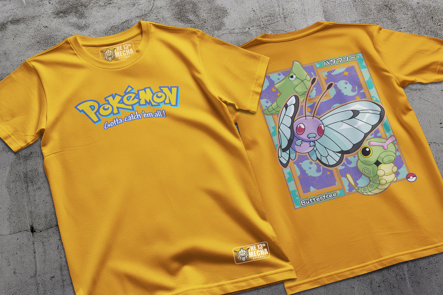 Pokemon - Butterfree 01 Premium Anime Design, High Quality DTF Print, 100% Cotton Shirt