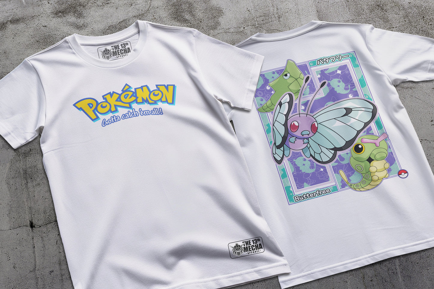 Pokemon - Butterfree 01 Premium Anime Design, High Quality DTF Print, 100% Cotton Shirt