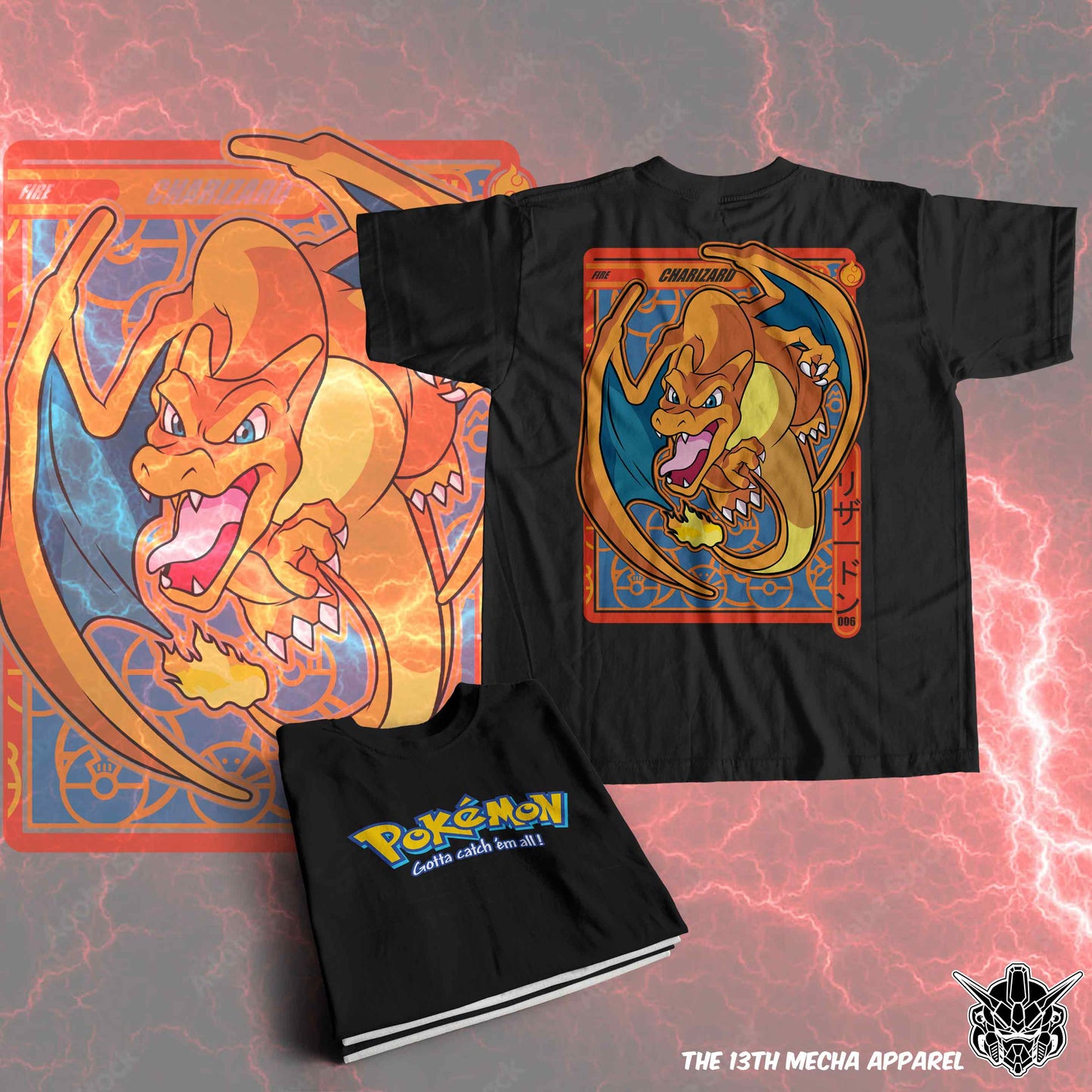 Pokemon - Charizard 01 Premium Anime Design, High Quality DTF Print, 100% Cotton Shirt